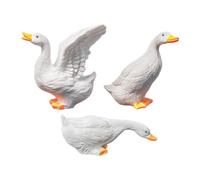 Ronyme Statuetta da Giardino a Forma di Anatra, 3 Pezzi, Graziosi Oggetti da Collezione per Interni Ed Esterni, Piscina, Giardino