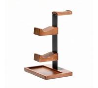 Ronyme Supporto Cuffie Supporto Auricolare Porta Cuffie Base Vassoio in Legno E Metallo con Ripiani Integrati per Accessori Adatto a Scrivania Gaming E Ufficio Organizzazione Desktop