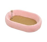Ronyme Tiragraffi per Gatti Graffiatoio Ovale Cuccia Letto Tappeto Gioco Cura Unghie con Superficie Ampia E Facile da Pulire Adatto per Gatti per Riposare E, Rosa