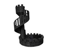 Ronyme Torre dei Dadi Torre di Lancio dei Dadi con Vassoio Accessorio Ornamento da Tavolo Giochi da Tavolo Torre Castello Gioco di Ruolo retrò per Rpg, Nero
