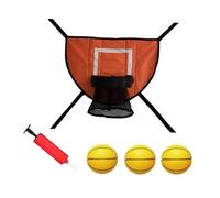 Ronyme Trampolino con Attacco per canestro da Basket con 3 Mini Palline e 1 Pompa, Facile da installare, canestro da Basket Morbido per Allenamento degli, Pallacanestro Gialla