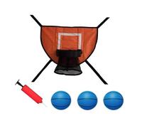 Ronyme Trampolino con Attacco per canestro da Basket con 3 Mini Palline e 1 Pompa, Facile da installare, canestro da Basket Morbido per Allenamento degli, Pallacanestro Blu