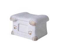 Ronyme Urna funeraria per animali domestici a forma di osso, espositore per ricordo, souvenir da giardino, forniture funerarie per animali domestici, Bianco