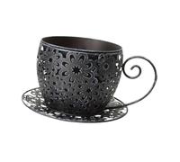 Ronyme Vaso per Piante Decorativo Floreale Cavo, Antico, per Arredamento casa, centrotavola, Vaso da tè, fioriera per Piante da Esterno, Balcone, Nero