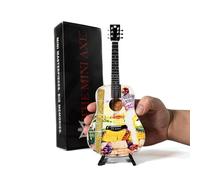 RONZ World The Mini Axe™ Elton John Goodbye Yellow Brick Road - Chitarra in miniatura da collezione, 25,4 cm, con espositore