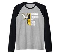 Ronzando la Vita con Le api Un Motivo Divertente per Gli Maglia con Maniche Raglan