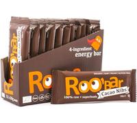 Roobar barretta per alimenti crudi con granella di cacao-senza latticini e senza glutine, 100% biologico, vegano, super alimenti, senza zucchero raffinato-12 barrette di super alimenti da 30 g
