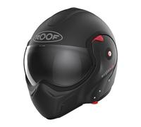ROOF Casco Boxxer 2 nero opaco taglia XL | visiera trasparente | caschi pieghevoli | cricchetto | fibra di vetro | adatto per ciclomotori, moto, motorino, scooter