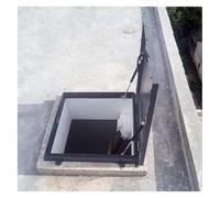 Rooftop Hatch Cover Plate Copertura Uscita Tetto Grigio Scuro Piastra Botola Manutenzione Magazzino, Cortile All'ultimo Piano(55x55cm/1.8x1.8ft)