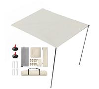 Rooftop Vehicle Awning for Truck - UV50+ PU3000mm Waterproof Shelter with Poles and Mount Kit | Portable Camping Shade Tent for Outdoor Travel, Sun Rain Protection, Easy Set Up Car Canopy