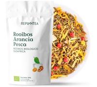 ROOIBOS ARANCIA E PESCA BIO 100g (50 Tazze) | Rooibos Fruttato Ideale per un Tè Freddo Senza Caffeina e Senza Zucchero REPLANTEA