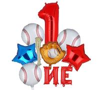 Rookie Of The Year 1 ° Compleanno Decorazioni Baseball Foil Rosso Numero 1 Palloncini Set Un Primo Compleanno Forniture Festa Guanto Rotondo Mazza da Baseball Tema Mylar Palloncino Ragazzi