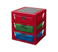 Room Copenhagen Cassettiera LEGO a 3 cassetti, rosso