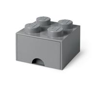 Room Copenhagen- Cassettiera mattoncino Lego 4 Bottoni, 1 cassetto, Cassa portaoggetti impilabile, 4.7 l, Grigio Scuro, Colore, 40051754