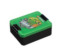 Room Copenhagen LEGO Lunch Box con scomparti - Design iconico, durevole e divertente per bambini, verde e nero, lavabile in lavastoviglie, perfetto per Meal-Prep, snack e viaggi