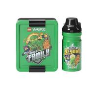 Room Copenhagen LEGO NINJAGO LUNCH SET - ICONIC Design, divertente e funzionale, bottiglia da 390 ml e contenitore per il pranzo per bambini e adulti, per pasti in viaggio, verde e nero