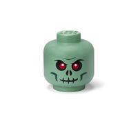 Room Copenhagen Lego - Scatola portaoggetti Piccola, Scheletro Verde, in Polipropilene, con Coperchio, per riporre i Giocattoli dei Bambini, Organizer impilabile e Divertente Soluzione di
