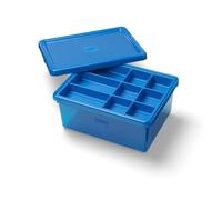 Room Copenhagen LEGO Sort & Store Medium Blue - Scatola portaoggetti resistente da 17,7 l, con divisori rimovibili per mattoni, mini-figure e accessori