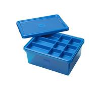 Room Copenhagen LEGO Sort & Store Medium Blue - Scatola portaoggetti resistente da 17,7 l, con divisori rimovibili per mattoni, mini-figure e accessori