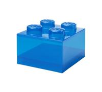 Room Copenhagen LEGO Storage Brick 4 manopole blu traslucido - Scatola portaoggetti impilabile in plastica con coperchio, per bambini e adulti, organizer da scrivania e scatola dei giocattoli