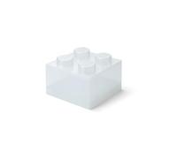 Room Copenhagen LEGO Storage Brick 4 manopole Glitter Light Translucent - Scatola portaoggetti impilabile in plastica con coperchio, per bambini e adulti, organizer da scrivania e scatola dei