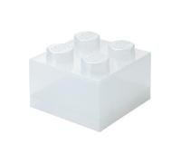 Room Copenhagen LEGO Storage Brick 4 manopole Glitter Light Translucent - Scatola portaoggetti impilabile in plastica con coperchio, per bambini e adulti, organizer da scrivania e scatola dei