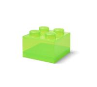 Room Copenhagen LEGO Storage Brick 4 manopole verde chiaro traslucido - Scatola portaoggetti impilabile in plastica con coperchio per bambini e adulti, organizer da scrivania e scatola dei giocattoli