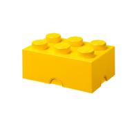 Room Copenhagen LEGO Storage Brick 6 Knobs Yellow,Scatola Portaoggetti Impilabile da 8,47 l - Prodotto LEGO, Contenitore in Plastica con Coperchio, Organizer per Scrivania e Stanza, Porta Giochi