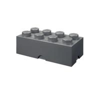 Room Copenhagen Mattoncino Lego a 8 Bottoncini, Contenitore impilabile, 12 l, Grigio Scuro, One Size