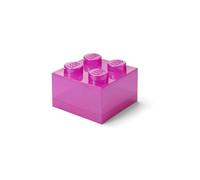 Room Copenhagen LEGO Storage Brick - Scatola portaoggetti in plastica con 4 pomelli glitterati, impilabile, con coperchio, per bambini e adulti, organizer da scrivania e scatola dei giocattoli,