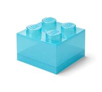 Room Copenhagen LEGO Storage Brick - Scatola portaoggetti in plastica con 4 pomelli glitterati, impilabile, con coperchio, per bambini e adulti, organizer da scrivania e scatola dei giocattoli