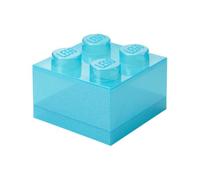 Room Copenhagen LEGO Storage Brick - Scatola portaoggetti in plastica con 4 pomelli glitterati, impilabile, con coperchio, per bambini e adulti, organizer da scrivania e scatola dei giocattoli