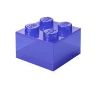 Room Copenhagen LEGO Storage Brick - Scatola portaoggetti in plastica con 4 pomelli glitterati, impilabile, con coperchio, per bambini e adulti, organizer da scrivania e scatola per giocattoli
