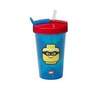Room Copenhagen Lego-Tazza Classica con Cannuccia Iconic, Blu/Rosso, taglia unica