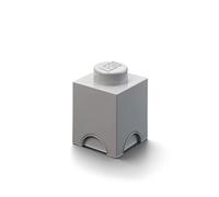 Room Copenhagen Mattoncino Lego a 1 bottoncino, Contenitore impilabile, 1,2 Litri, Grigio, Polipropilene (PP), One Size