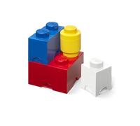 Room Copenhagen Mattoncino Lego Multipack L, contenitori impilabili, Set di 4 Pezzi, Multicolore, One Size, 4 unità