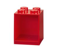 Room Copenhagen Mensola mattoncini LEGO 4 manopole, Rosso, 4 Bottoni