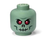 Lego Scatola di Immagazzinaggio Testa Zombie Scheletro Sabbia Verde - Grande