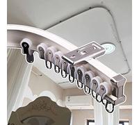 Room Divider Ceiling Track System Curtain Flexible Curtain Rail Ceiling Mounted, White Curtains Rod for Bathroom/Shower/Bedroom(500cm/16.4ft)