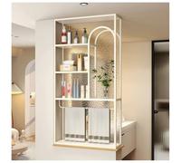 Room Divider Privacy Screen, Translucent Glass Bathroom Entryway Half-Wall Partitions, Hotel Privacy Screen, No Assembly Required(White-b,40X35X100 CM)