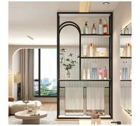 Room Divider Privacy Screen, Translucent Glass Bathroom Entryway Half-Wall Partitions, Hotel Privacy Screen, No Assembly Required(Black-a,50X35X150 CM)