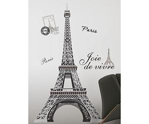 ROOM MATES Jomoval - Adesivi da Parete riposizionabili, Motivo Tour Eiffel