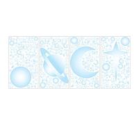 ROOM MATES Jomoval - Adesivi Fluorescenti da Parete Rimovibili, con Forme di Pianeti e Stelle