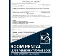 Room Rental Lease Agreement Forms Book: Room Rental Contract Form Between Landlord and Tenant | 50 Forms