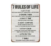 Room Rules - Targa in metallo con le regole della vita, decorazione vintage, con regole, per camera da letto, bar, uomo, grotta, garage, 30,5 x 40,6 cm