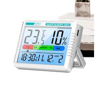 Room Temperature Monitor, Humidity Meter Thermometer, Digital Humidity Meter with Clock, Temperature Sensor, Multi-Functional Wall Thermograph for Home, Family, and Friends