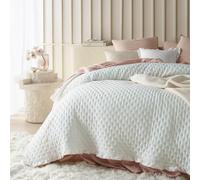 ROOM103 Room99 Molly Elegante copriletto in ecru 200 x 220 cm, versatile come copriletto o copridivano, coperta per letto e divano, trapunta stile ideale come bedspread