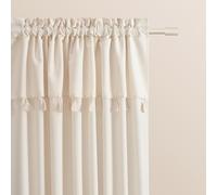 ROOM99 Astoria - Tenda con nastro arricciato, 140 x 260 cm, larghezza x altezza, semitrasparente, decorazione moderna, per soggiorno, camera da letto, ecru, 1 pezzo