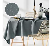 ROOM99 Aura, tovaglia 110 x 160 cm, antimacchia, lavabile, impermeabile, antimacchia, in poliestere, rettangolare, decorazione per banchetti, per tutto l'anno, grigio scuro