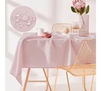 ROOM99 Aura, tovaglia 140 x 220 cm, antimacchia, lavabile, impermeabile, antimacchia, in poliestere, rettangolare, decorazione per banchetti, per tutto l'anno, rosa cipria